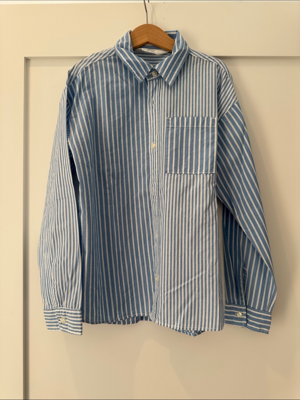 Classic Blue & White Striped kid Button-Up Shirt